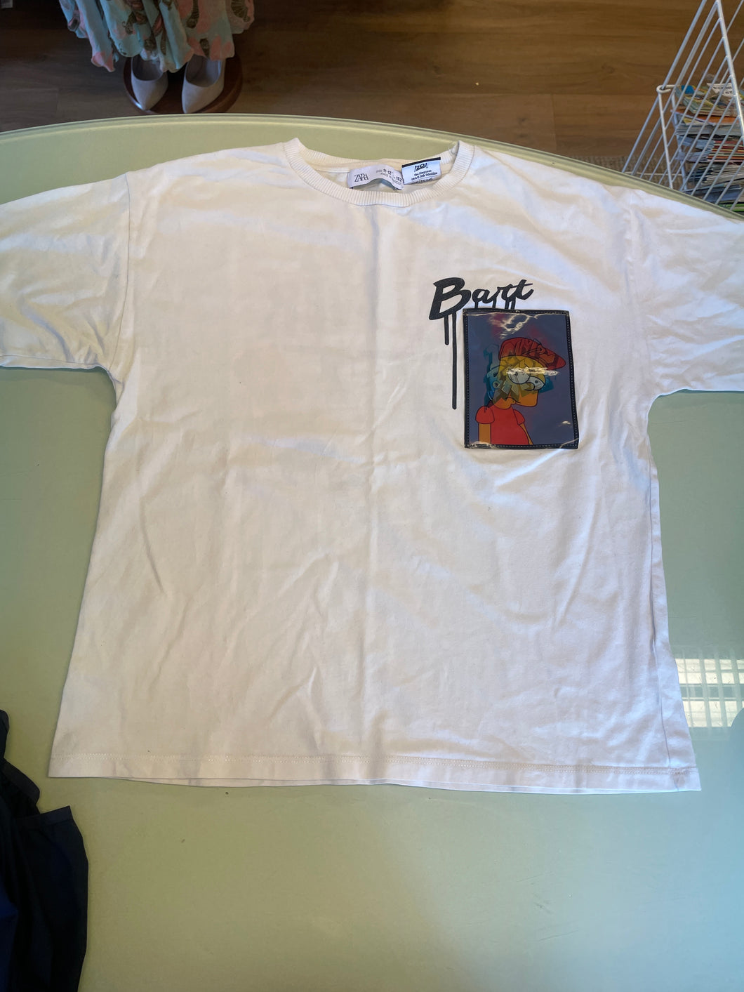 Vit t-shirt Bart Simpson Zara 152