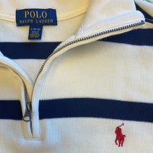 Ladda upp bild till gallerivisning, Offwhite/blå randig tröja Polo Ralph Lauren (L) 14/16
